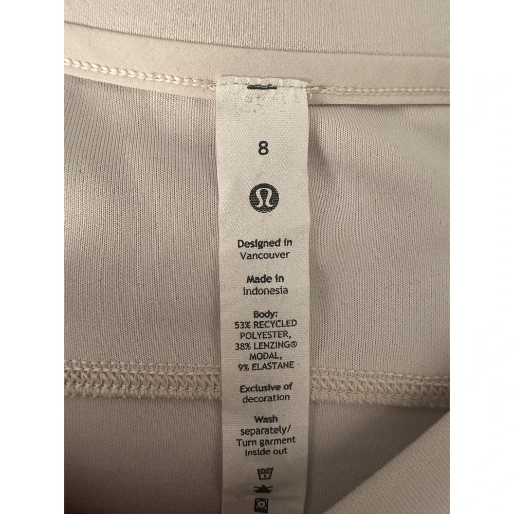 Lululemon Sweatshirt Women8 Opal White Cropped Crewneck Stretch Pullover LW3EZLS